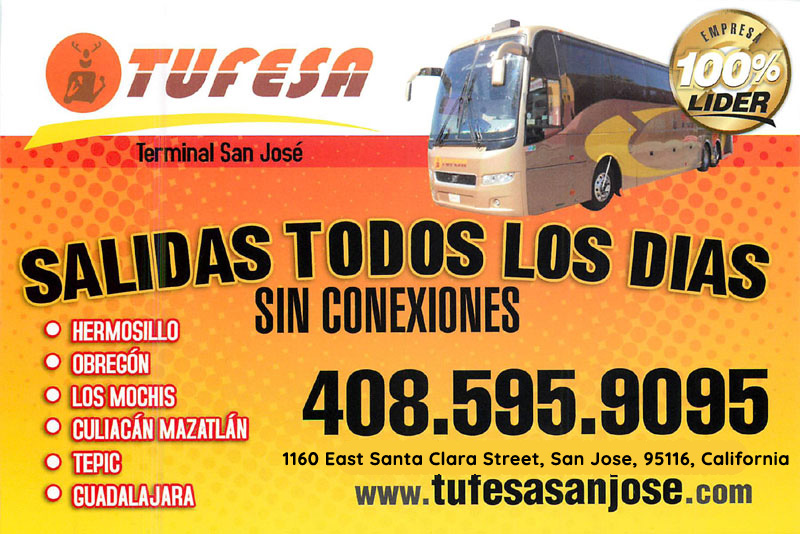 Tufesa Oakland, bus tickets to Hermosillo, Obregon, Los Mochis, Mexico